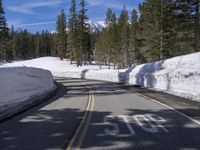 Winter Road in California: Clear Sky and Snow