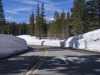 Winter Road in California: Clear Sky and Snow