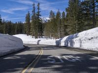 Winter Road in California: Clear Sky and Snow