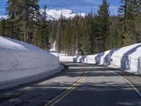 Winter Road in California: Clear Sky and Snow