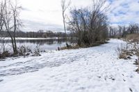 Winter Road in Canada, Ontario Covered in Snow