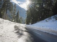 Winter Road in the German Alps: A Stunning Landscape