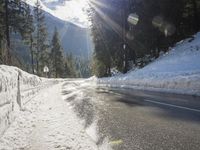Winter Road in the German Alps: A Stunning Landscape