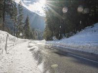 Winter Road in the German Alps: A Stunning Landscape