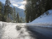 Winter Road in the German Alps: A Stunning Landscape