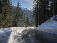 Winter Road in Germany: Asphalt and Landscape