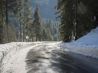 Winter Road in Germany: Asphalt and Landscape