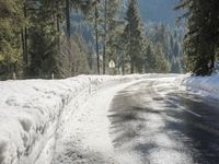 Winter Road in Germany: Asphalt and Landscape