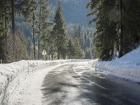 Winter Road in Germany: Asphalt and Landscape