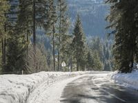 Winter Road in Germany: Asphalt and Landscape