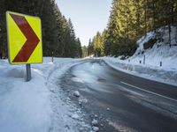 Winter Road in Germany with Snow-Covered Alps - Europe