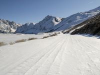 A Winter Road Through the Mountain Landscape