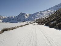 A Winter Road Through the Mountain Landscape