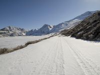 A Winter Road Through the Mountain Landscape