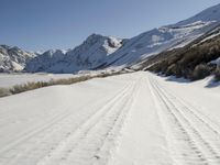 A Winter Road Through the Mountain Landscape
