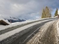 Winter Road through Mountain Pass