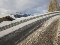 Winter Road through Mountain Pass
