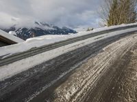 Winter Road through Mountain Pass