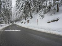 Winter Road with a Mountain View