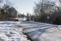 Winter Road in Ontario: Residential Day