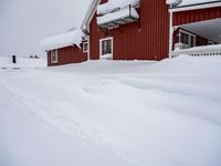 Winter Road in a Suburban Residential Area