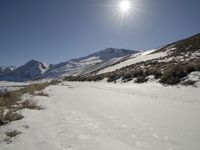 Winter Road Through Mountains