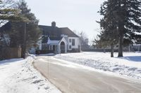 Winter Road in the USA: Asphalt Under a Clear Sky