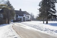 Winter Road in the USA: Asphalt Under a Clear Sky