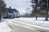 Winter Road in the USA: Asphalt Under a Clear Sky