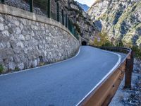 Winter Road View in the Alps, Italy