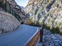 Winter Road View in the Alps, Italy
