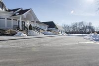 Winter: Snow-Covered House in a Residential Area