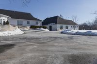 Winter: Snow-Covered House in a Residential Area