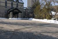 Winter Suburb: Snow-Covered Residential Area