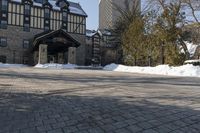 Winter Suburb: Snow-Covered Residential Area