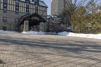 Winter Suburb: Snow-Covered Residential Area