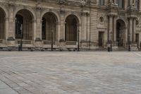 a woman in black jacket and black umbrella walking with her dog in paris, france