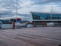 Wooden Pier on a Calm Lake Under a Cloudy Day