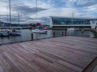 Wooden Pier on Tranquil Lake on a Cloudy Day