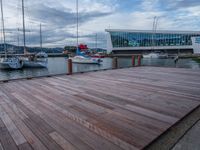 Wooden Pier on Tranquil Lake on a Cloudy Day