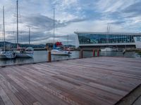 Wooden Pier on Tranquil Lake on a Cloudy Day