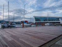 Wooden Pier on Tranquil Lake on a Cloudy Day