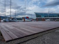 Wooden Pier on Tranquil Lake on a Cloudy Day