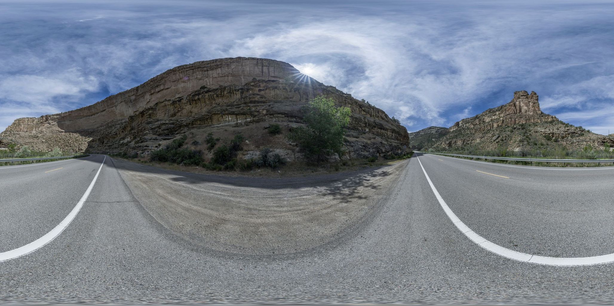 Colorado, USA: Mountain Peak and Road Curves - HDRi Maps and Backplates
