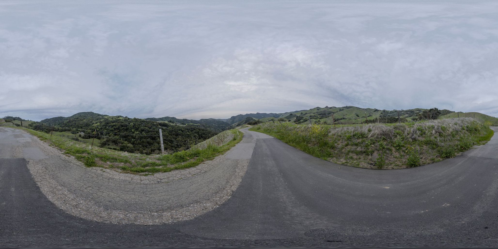 Curved Road in California: A Mountain Landscape - HDRi Maps and Backplates