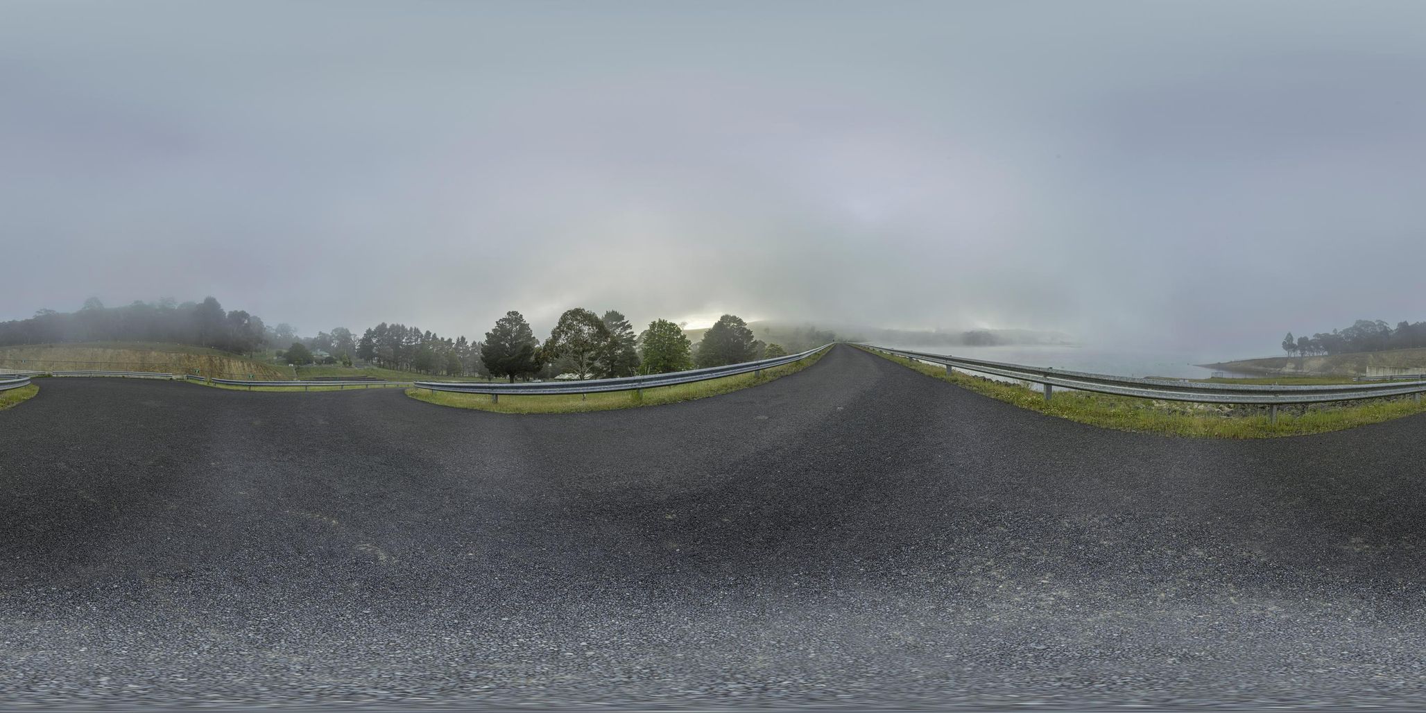 Empty Country Road in a Rainy Landscape - HDRi Maps and Backplates