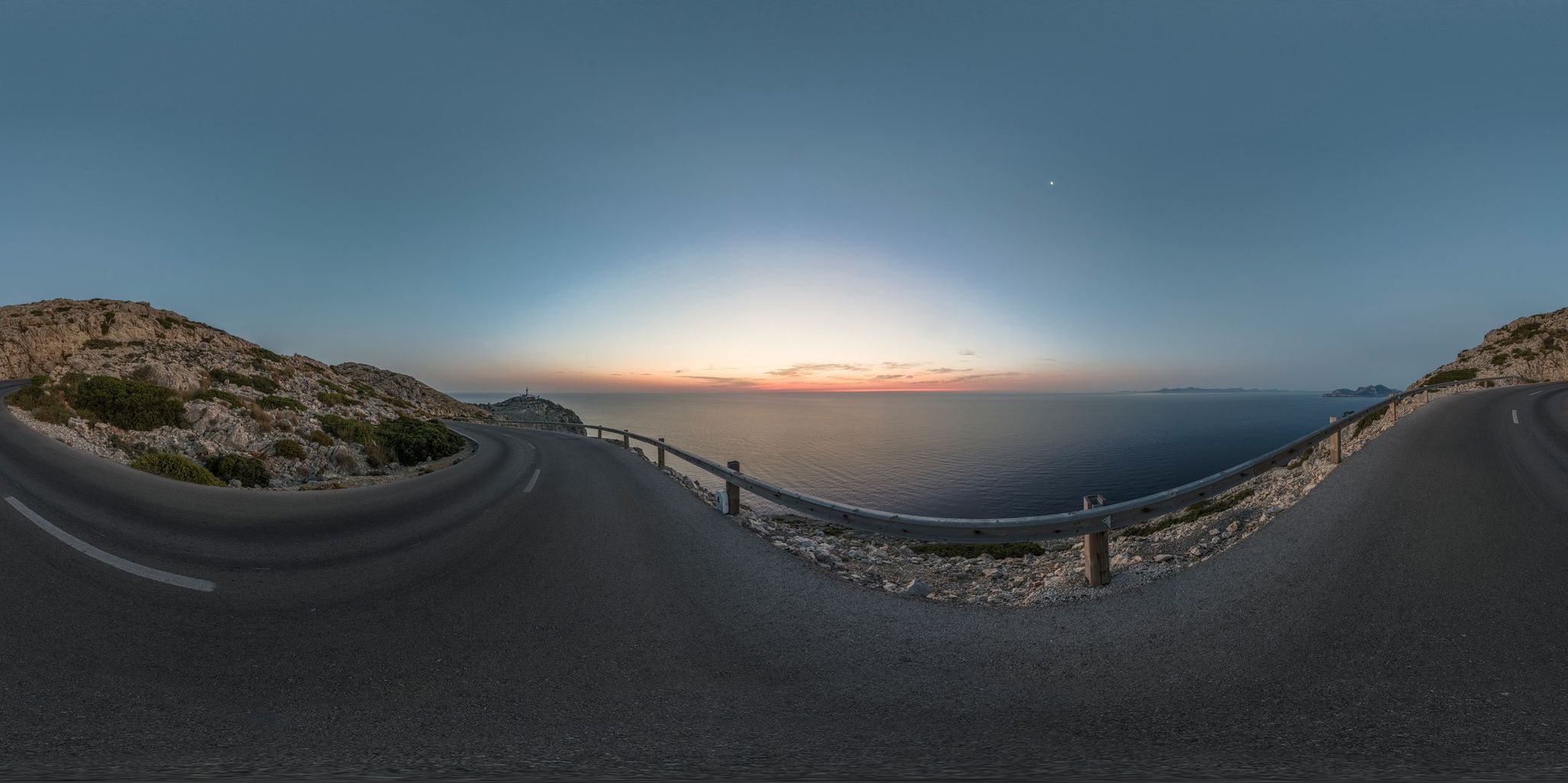 Coastal Road in Mallorca, Spain: Sunset Views and Small Harbor - HDRi ...