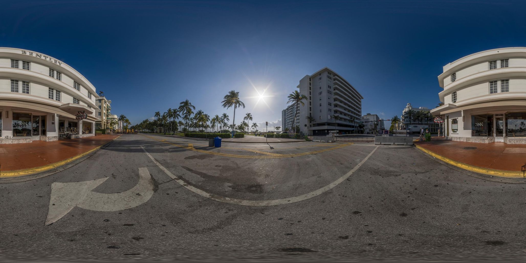 Exploring Miami Beach, Florida: Intersection With Vibrant Buildings ...