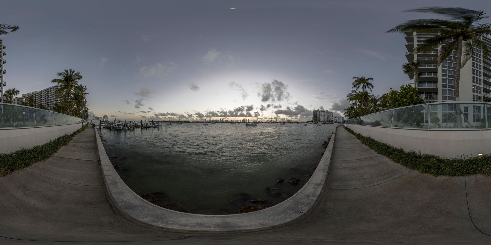 Miami Beach Sunset: Skyline and Harbor - HDRi Maps and Backplates