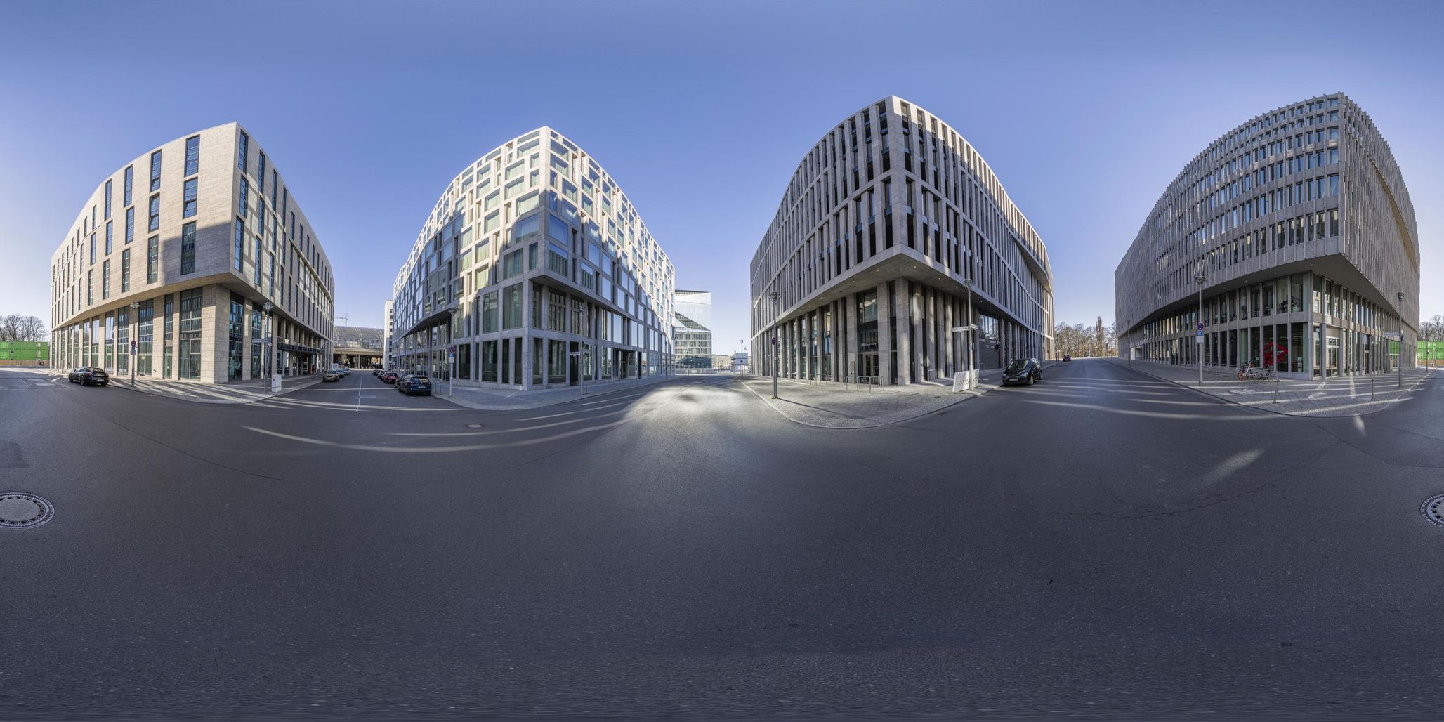Straight Road in Berlin: A Monochrome Cityscape - HDRi Maps and Backplates